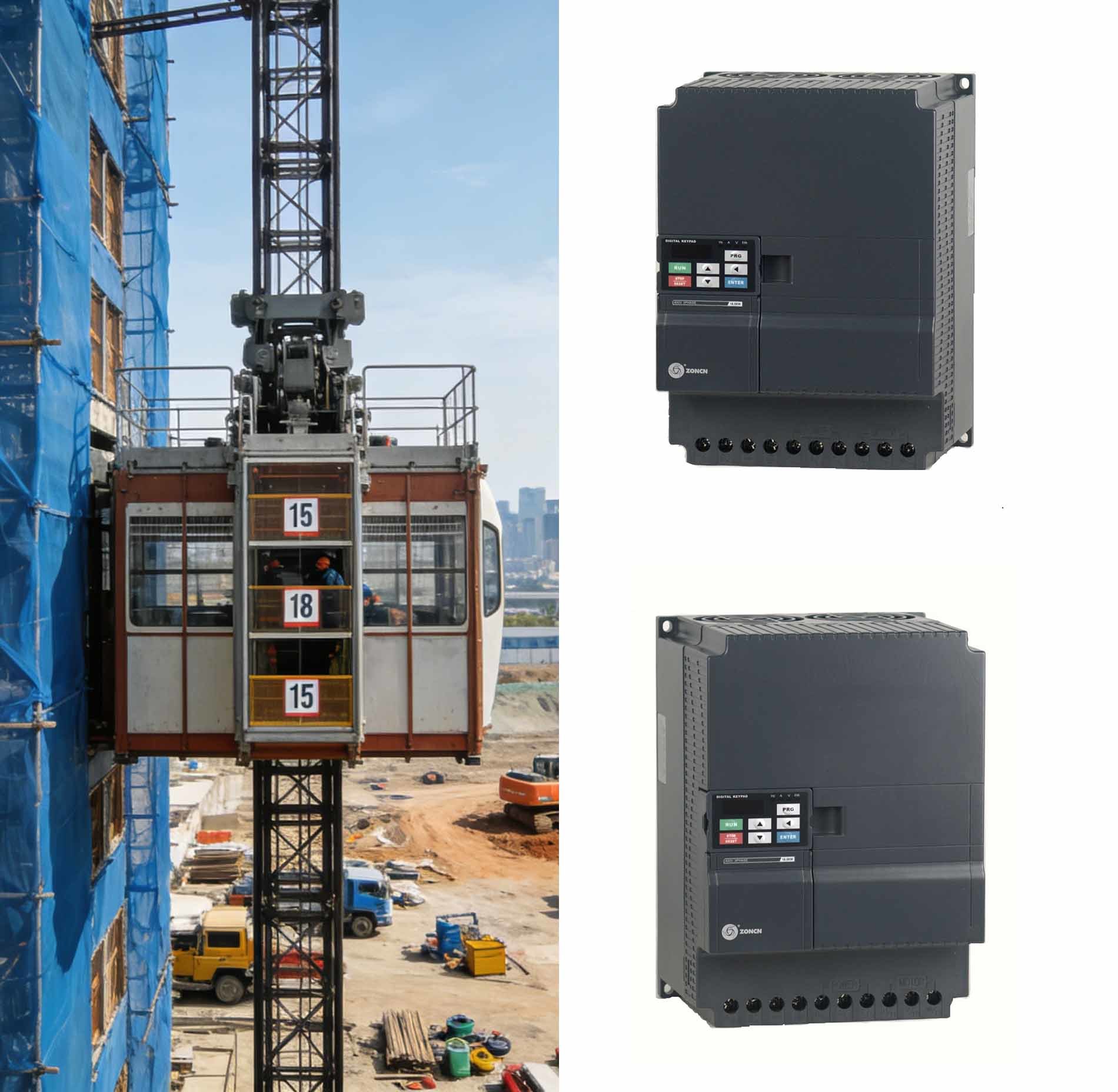 7HP Variable Frequency Drive 380v Inverter For Building Hoist Elevator Industry Specific